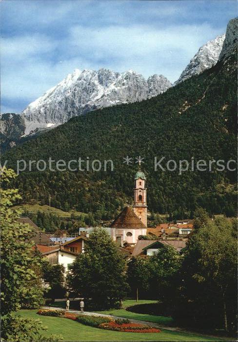 Mittenwald Bayern Kurpark Kirche Karwendel