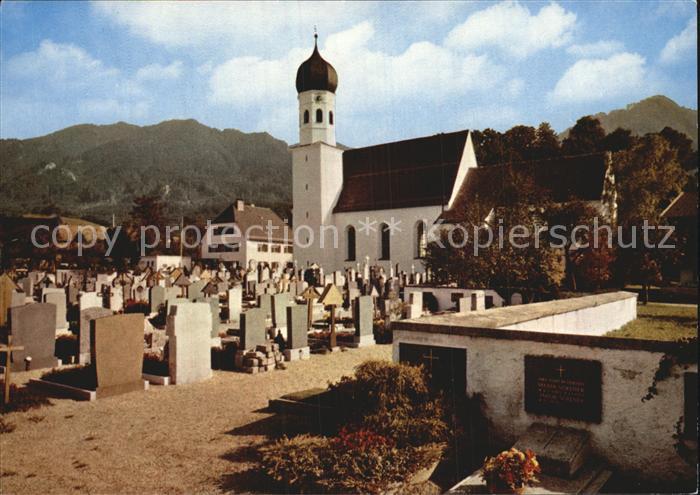 Kochel See Kath Pfarrkirche St Michael Friedhof Pfarrhaus Jugendheim