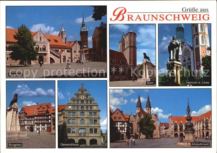 BRAUNSCHWEIG  CITY Burgplatz Dom Heinrich der Loewe Gewandhaus Altstadtmarkt