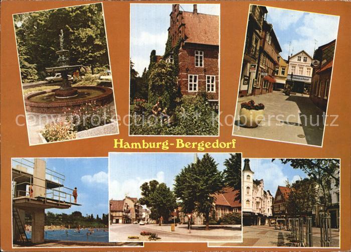 Bergedorf Hamburg Brunnen Ortsmotive Schwimmba