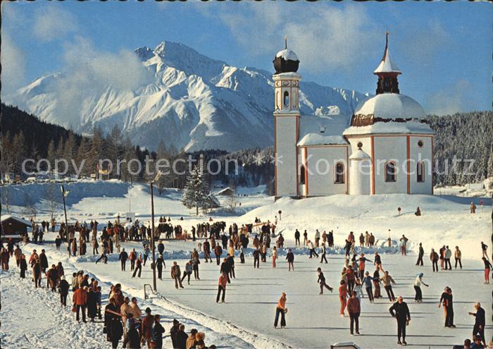 Seefeld Tirol Eislaufplatz am Seekircherl mit Hocheder