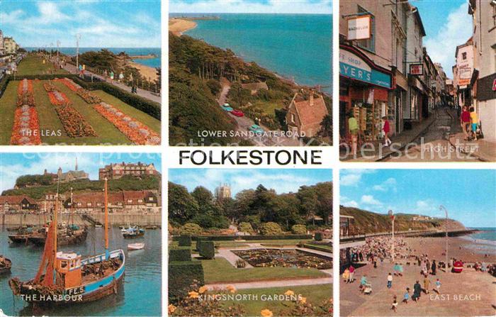Folkestone The Leas Lower Sand Gate Road High Street The Harbour Kingsnorth Gard