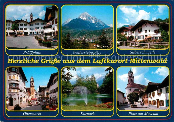 Mittenwald Bayern Proelssplatz Wetterstein Silberschmiede Obermarkt Kurpark Plat