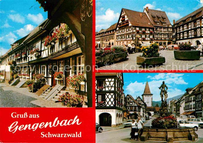 Gengenbach Fachwerkhaeuser Markt Brunnen