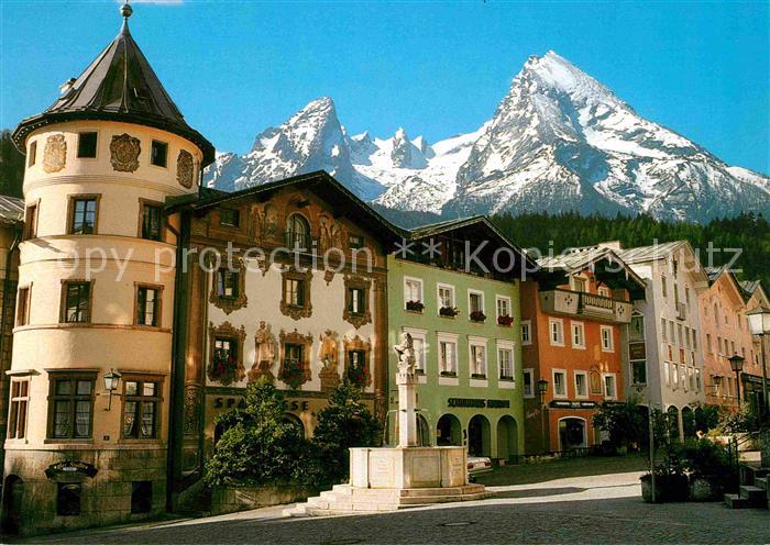 BERCHTESGADEN Bayern Marktplatz mit Watzmann