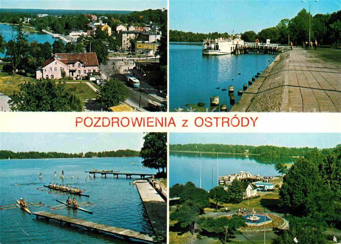 Ostroda Fragment miasta Przystan Zeglugi Gdanskiej Osrodek sportow wodnych Nad J