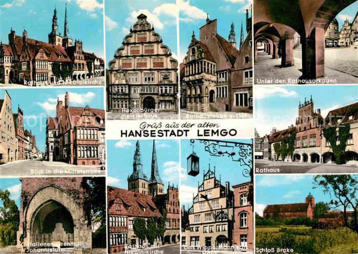 Lemgo Lippe NRW Rathaus Nikolaikirche Hexenbuergermeisterhaus Rathauslaube Ratha