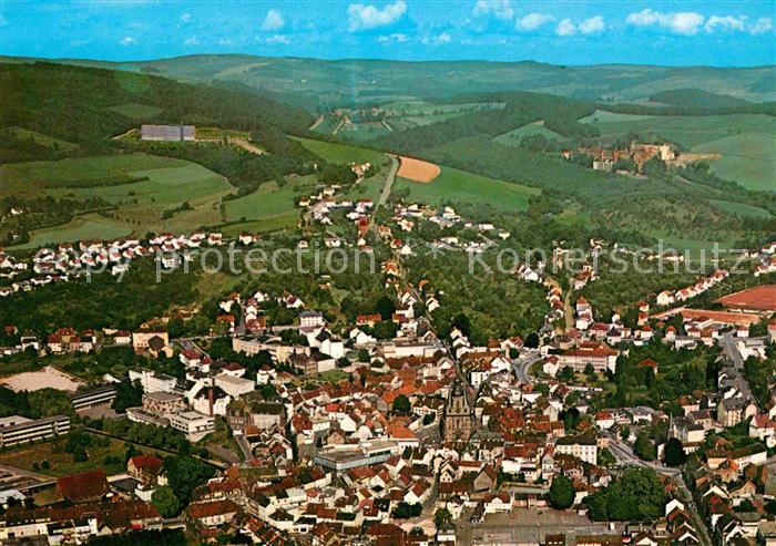 St Wendel Fliegeraufnahme mit Missionshaus und Bosenberg Kurklinik