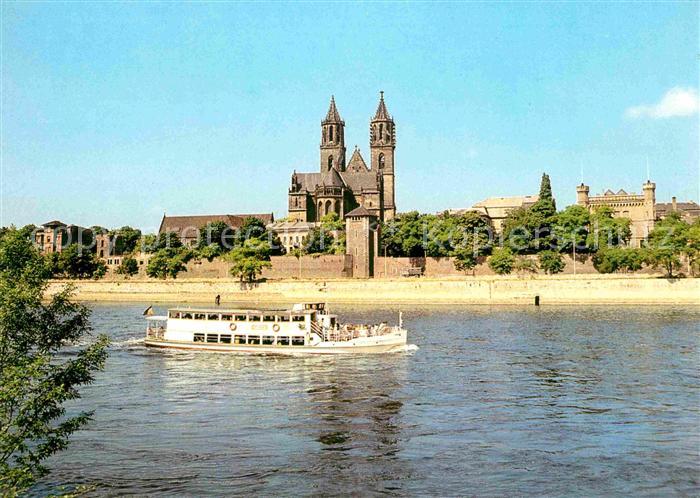 MAGDEBURG CITY Blick zum Dom Elbe Dampfer