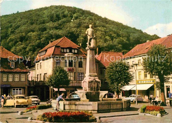 Suhl Thueringer Wald Waffenschmiede Denkmal Blick zum Domberg