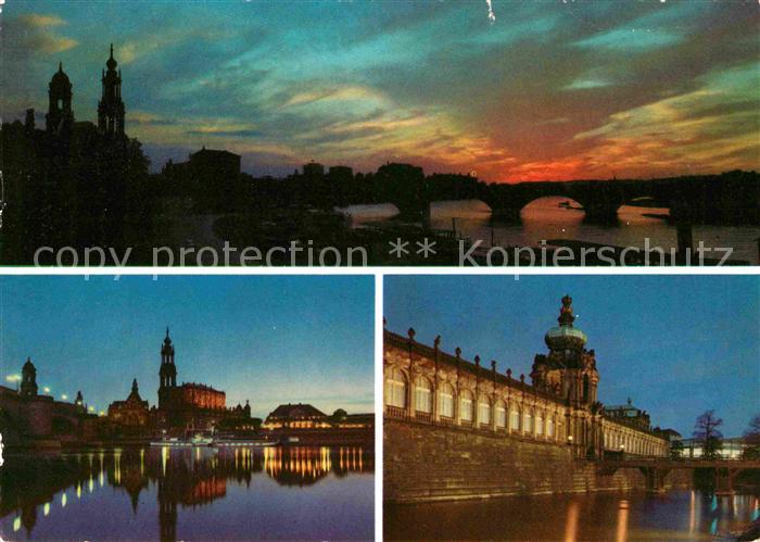 DRESDEN Elbe bei Nacht