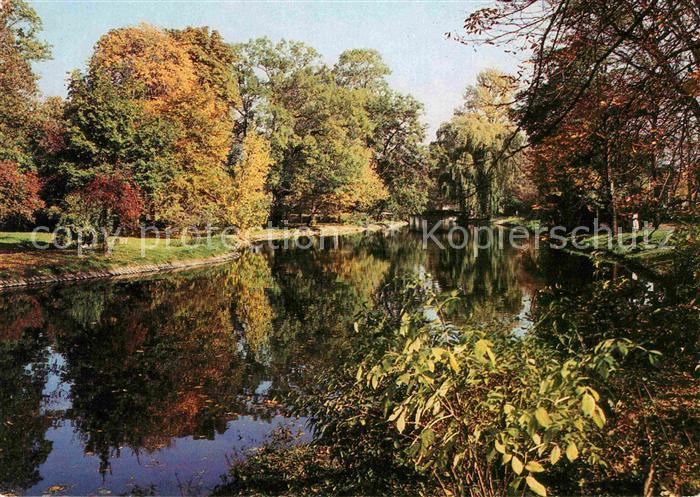 Karl-Marx-Stadt Schlossteich Wasserspiegelung Herbststimmung