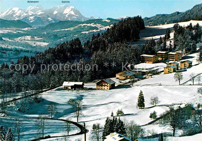 Oberstaufen Oberallgaeu Bayern Allgaeuer Kuranstalt Malas Winterpanorama mit Sa