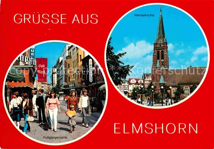 Elmshorn Fussgaengerzone Nikolaikirche