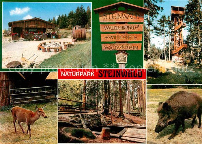 Pfaben Naturpark Steinwald Berggasthof Wegweiser Aussichtsturm Wild
