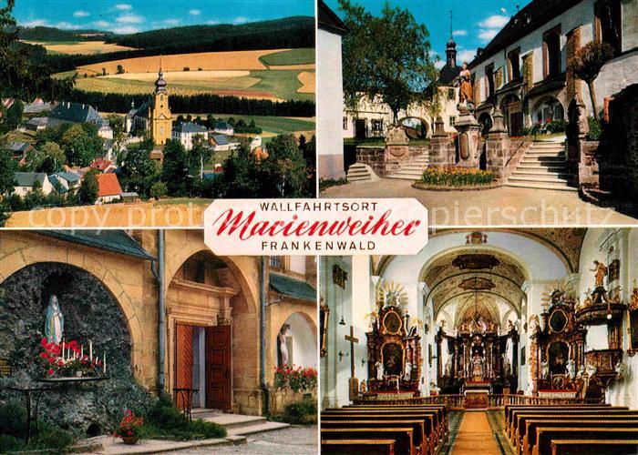 Marienweiher Wallfahrtsort im Frankenwald Kirche Inneres Heiligenfigur