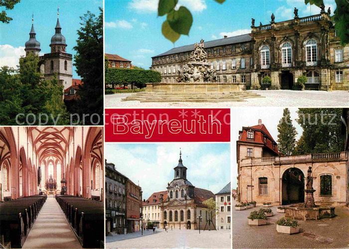 Bayreuth Stadtkirche Mittelschiff Neues Schloss Markgrafenbrunnen Spitalkirche H