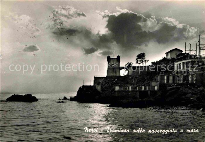 Nervi Tramonto sulla passeggiata a mare