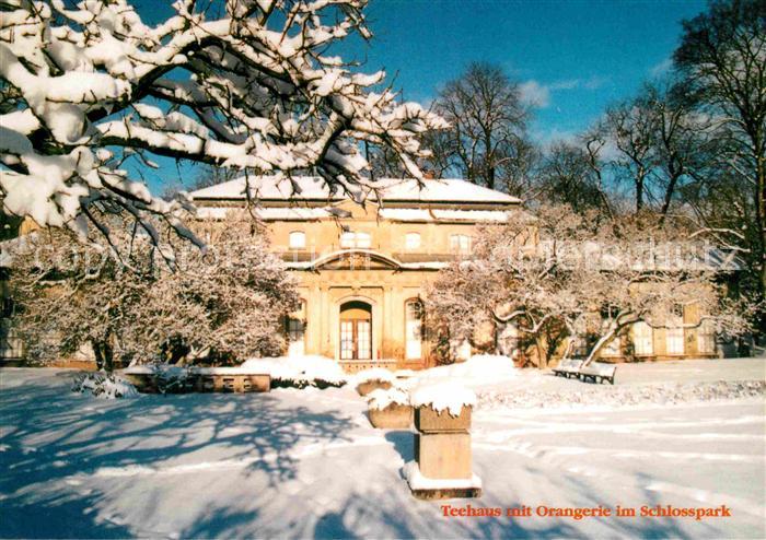 Altenburg Thueringen Teehaus mit Orangerie im Schlosspark im Winter