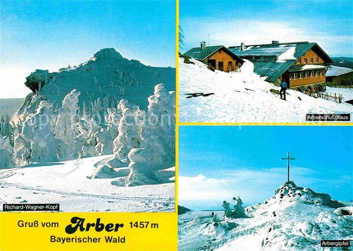 Grosser Arber Winterpanorama Bayerischer Wald Arberschutzhaus Gipfelkreuz