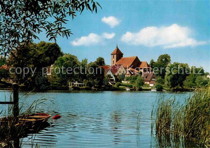 Preetz Holstein Uferpartie am See Blick zur Kirche