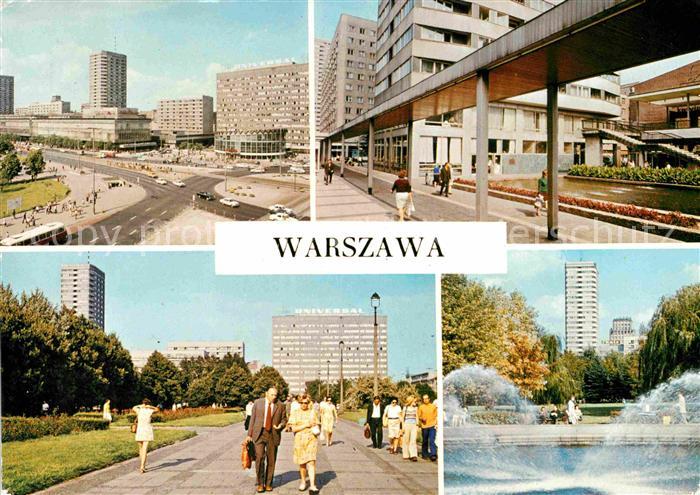 Warszawa Towarowe Centrum Pasaz Srodmiejski Fragment placu Defilad Fontanna Pala