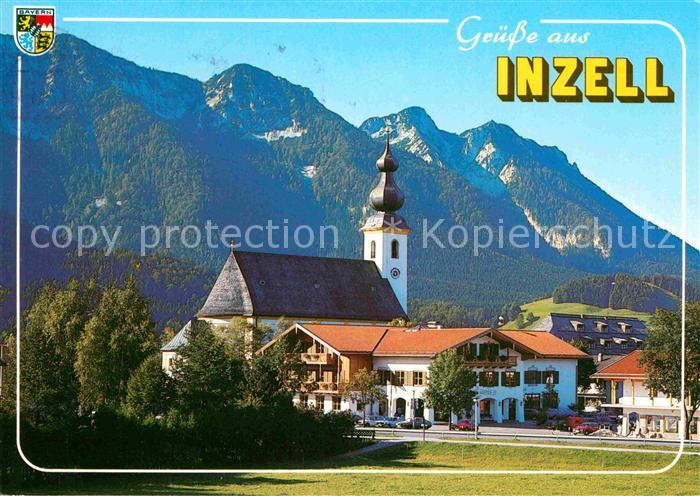 Inzell Traunstein Bayern Ortsansicht mit Kirche Alpen Luftkurort Wintersportplat