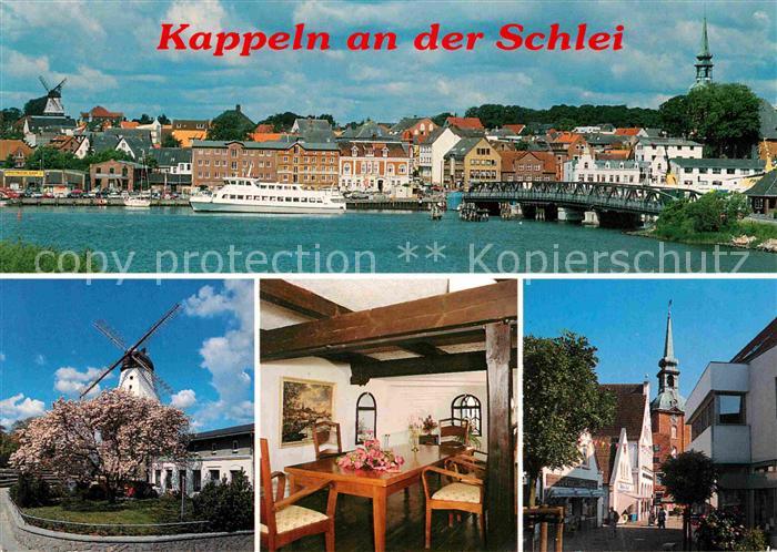 Kappeln Schlei Bruecke Fussgaengerzone Baumbluete Windmuehle Trauzimmer