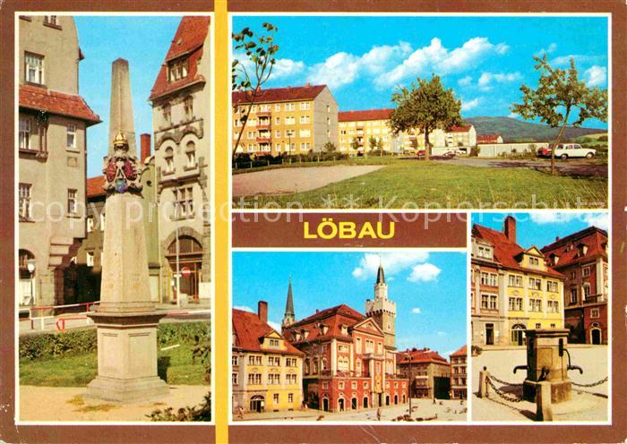 Loebau Sachsen Postmeilensaeule Loebauer Berg Platz der Befreiung