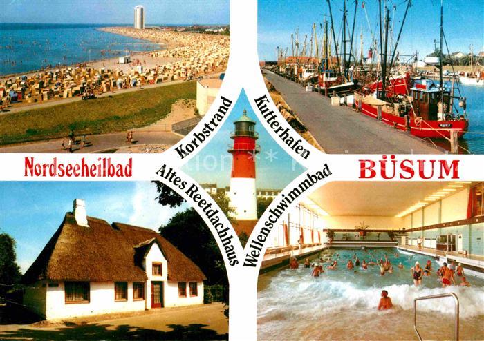 Buesum Nordseebad Korbstrand Kutterhafen Wellschwimmbad Reetdachhaus