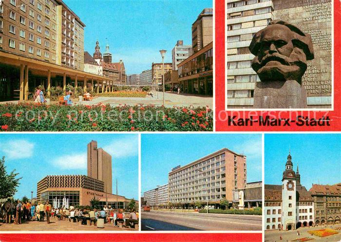 Karl-Marx-Stadt Rosenhof Karl Marx Monument Stadthalle Hotel Kongress Karl Marx