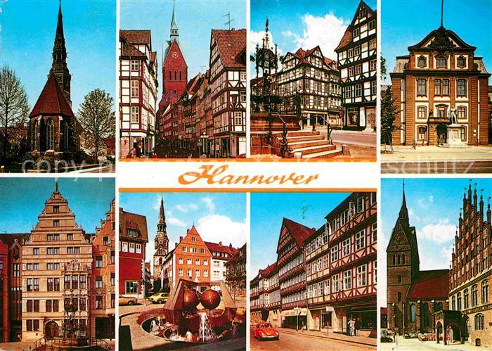 HANNOVER  CITY Kreuzkirche Kramerstr Holzmarkt Archiv Leibnizhaus Ballhofbrunnen