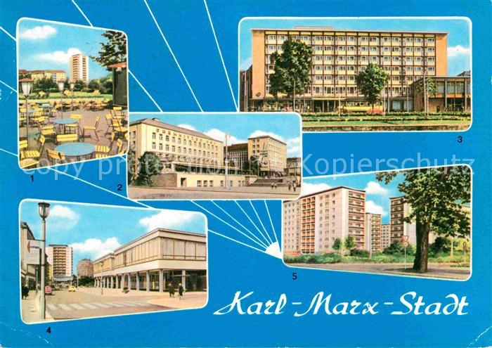 Karl-Marx-Stadt Hochhaus Klosterstr Chemnitzer Hof Hotel Moskau Innere Klosterst