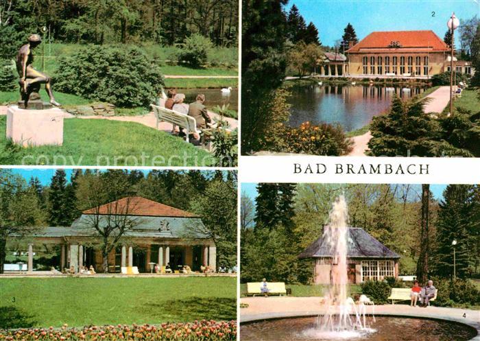 Bad Brambach Nixe im Kurpark Festhalle Radonquelle Schillerquelle