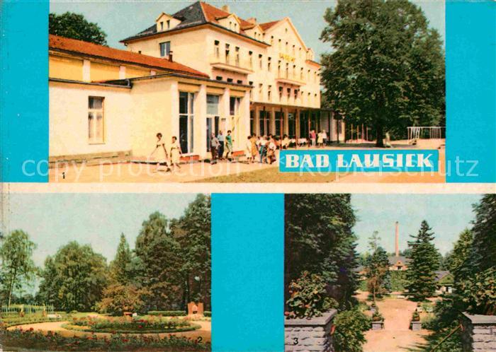 Bad Lausick Kurbad Rosarium Parkanlage mit Kurmittelhaus