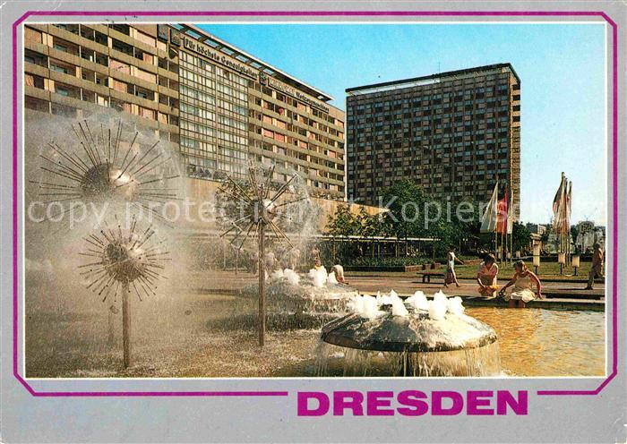 DRESDEN Elbe Prager Strasse Hochhaeuser