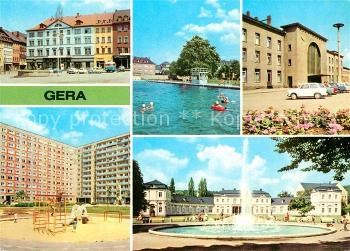 Gera Markt Sommerbad Hauptbahnhof Sonnenbrunnen