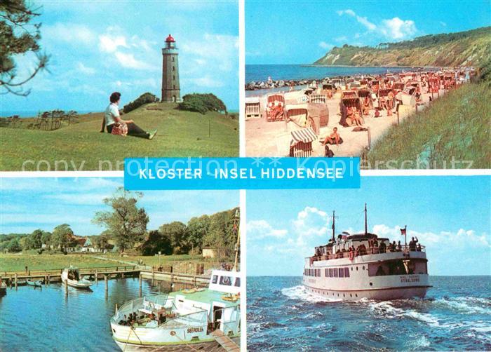 Kloster Hiddensee Leuchtturm Strand Fahrgastschiff