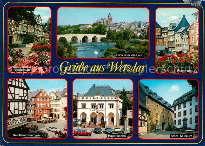 WETZLAR Lahn Hessen Schillerplatz Lahnpartie Fischmarkt Reichskammergericht Hau