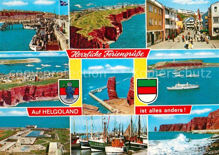 HELGOLAND Insel Schleswig-Holstein Bootsanlegestelle Inselblick Dorfstrase Lange