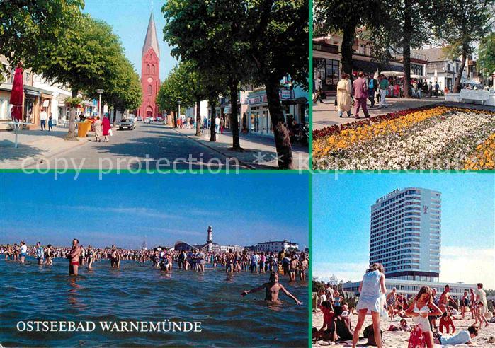 Warnemuende Ostseebad Muehlenstr Promenade Alter Strom Strandpartie Hotel Neptun