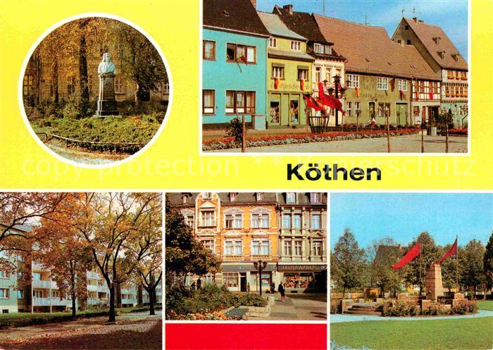 Koethen Anhalt Bachdenkmal Holzmarkt Bernhard Kellermann Str Boulevard Denkmal K