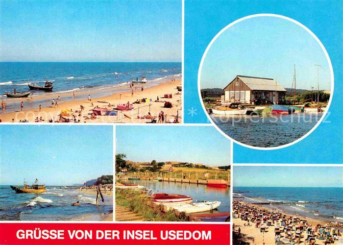 Insel Usedom ueckeritz Strand Bootshafen Achterwasser Koelpinsee Strand Koserow