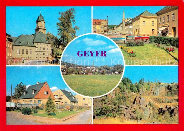 Geyer Rathaus Thumer Strasse Teilansicht Karl Marx Platz Binge