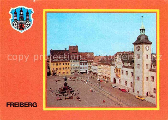 Freiberg Sachsen Obermarkt Rathaus Brunnendenkmal