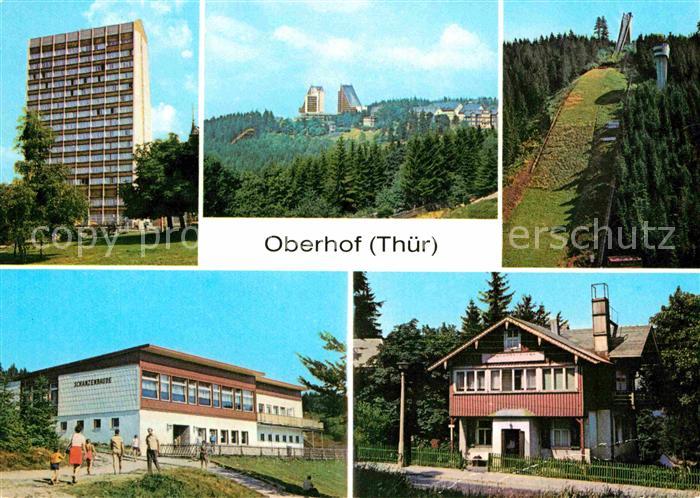Oberhof Thueringen FDGB Erholungsheim Rennsteig Interhotel Panorama Schanze am R