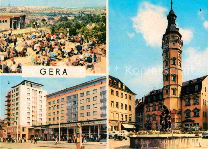 Gera Terrassencafe Osterstein Strasse der Republik Rathaus
