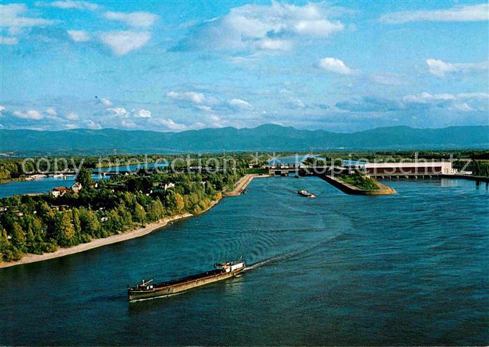 Breisach Rhein Rheinseitenkanal Schleuse Rheinbruecke Schwarzwald