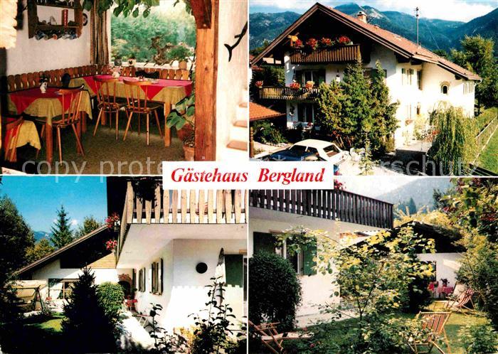 Grainau Gaestehaus Bergland Gaststube Garten