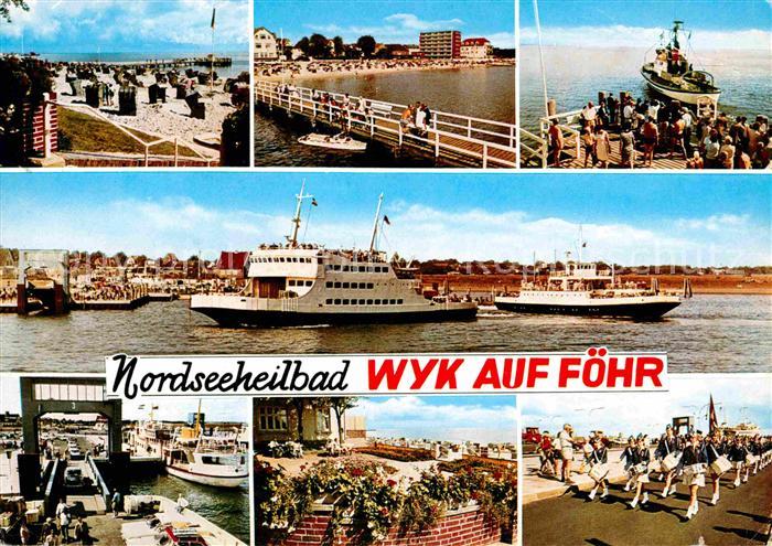 Wyk Foehr Strand Seebruecke Hafen Schiffsanlegestelle Trachtenkapelle